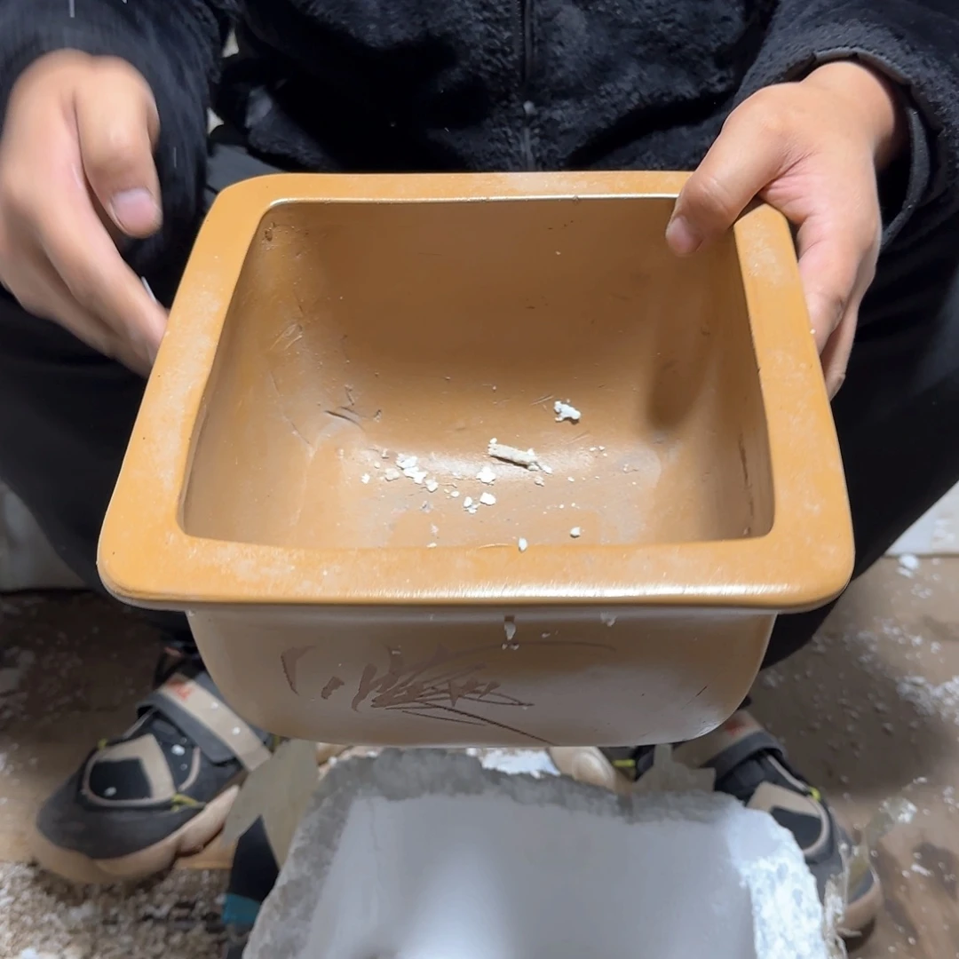 紫砂花盆口径18高度哦13