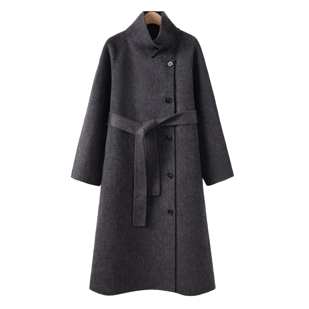 双面暖绒骆驼绒时尚百搭大衣外套 ZX8613