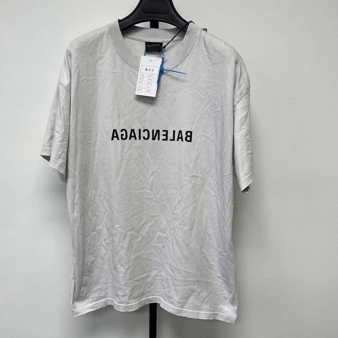 99新 Balenciaga/巴黎世家 镜像logo短袖T恤 99新 L码 01697