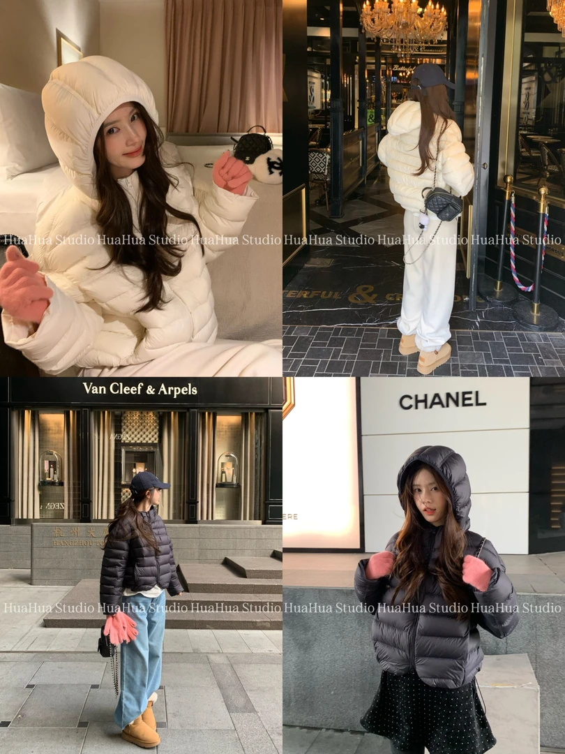 【花花】轻羽排骨~轻薄羽绒服冬季排骨连帽短款小个子保暖外套