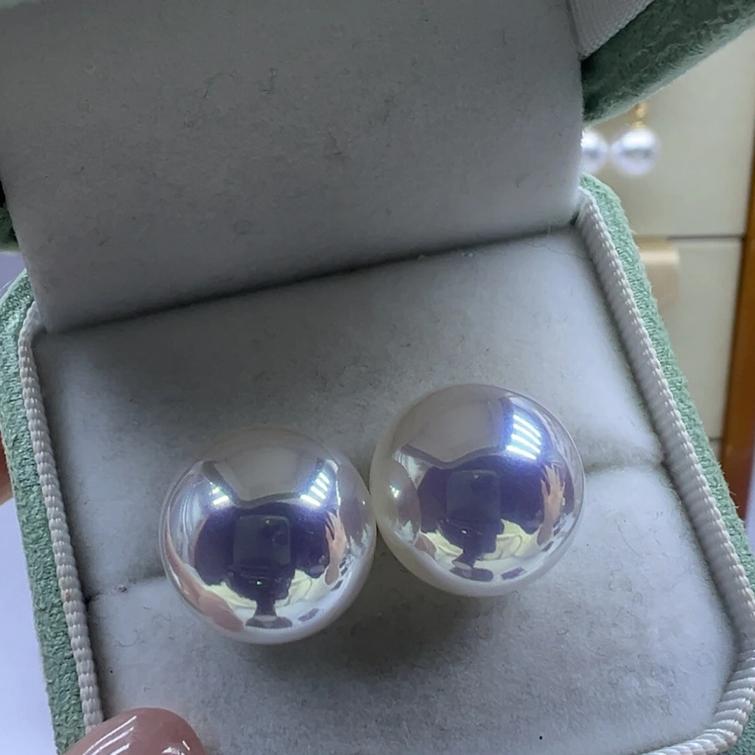 淡水珍珠耳饰银S925镶嵌