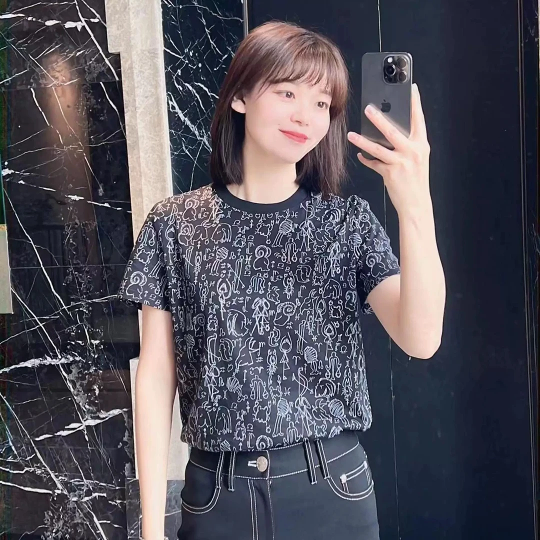 AMASS/阿玛施夏季时尚休闲国潮文化了不起印花圆领短袖T恤5300825