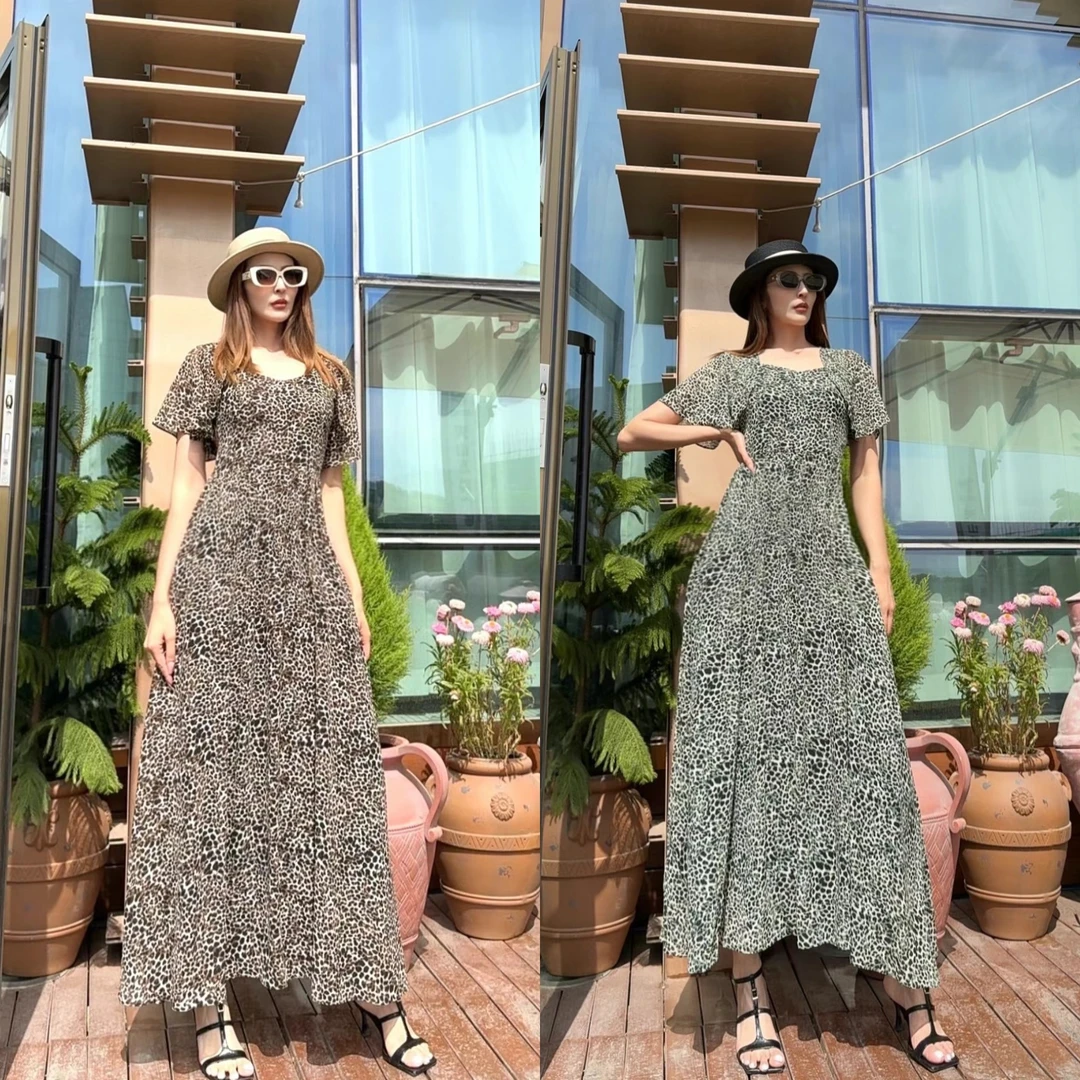 GIFLONA两种颜色豹纹连衣裙➕外搭