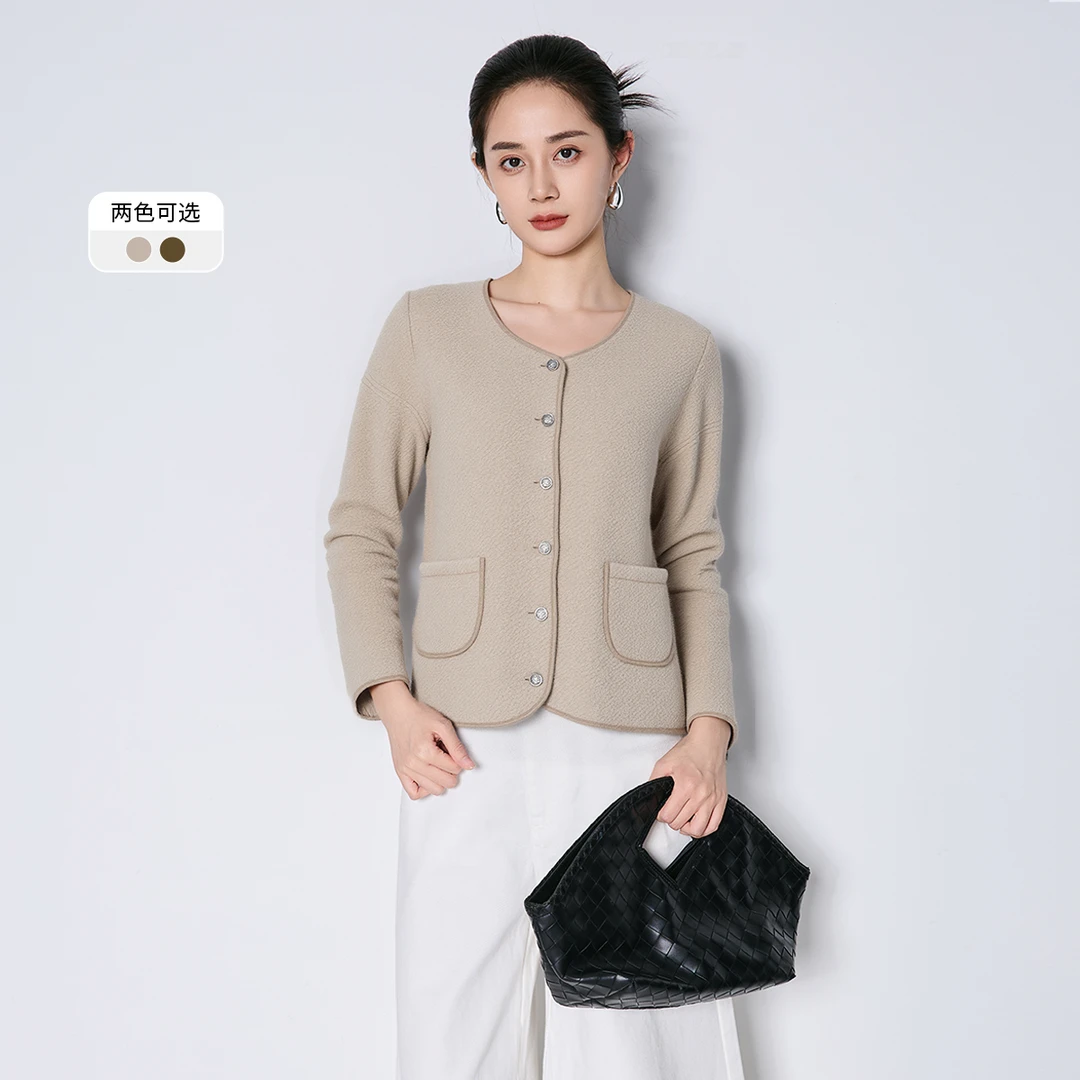 【娜娜甄选】马天奴小香风时尚厚款圆领外套VHAD49JKH0