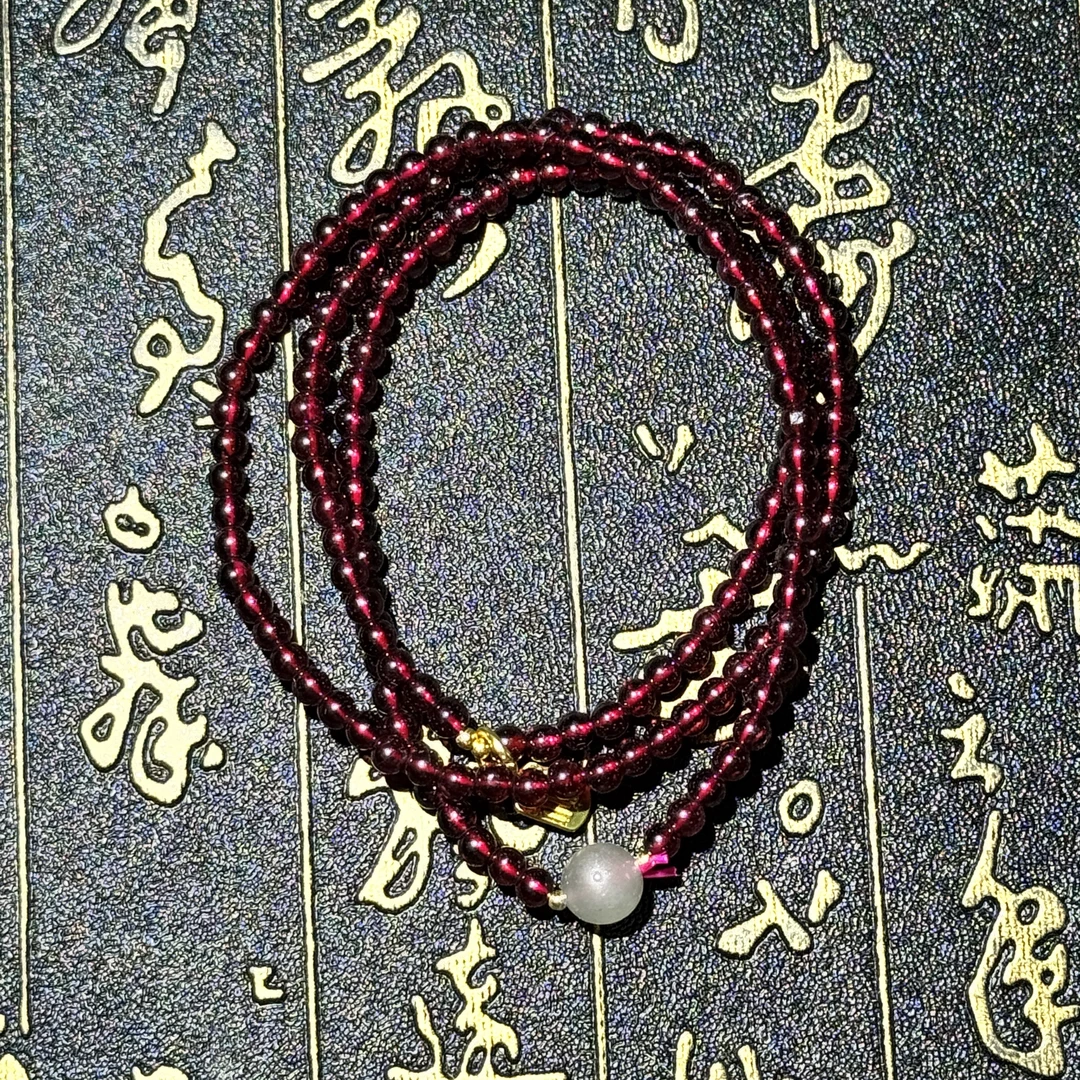 石榴石+和田玉+福挂手串M21
