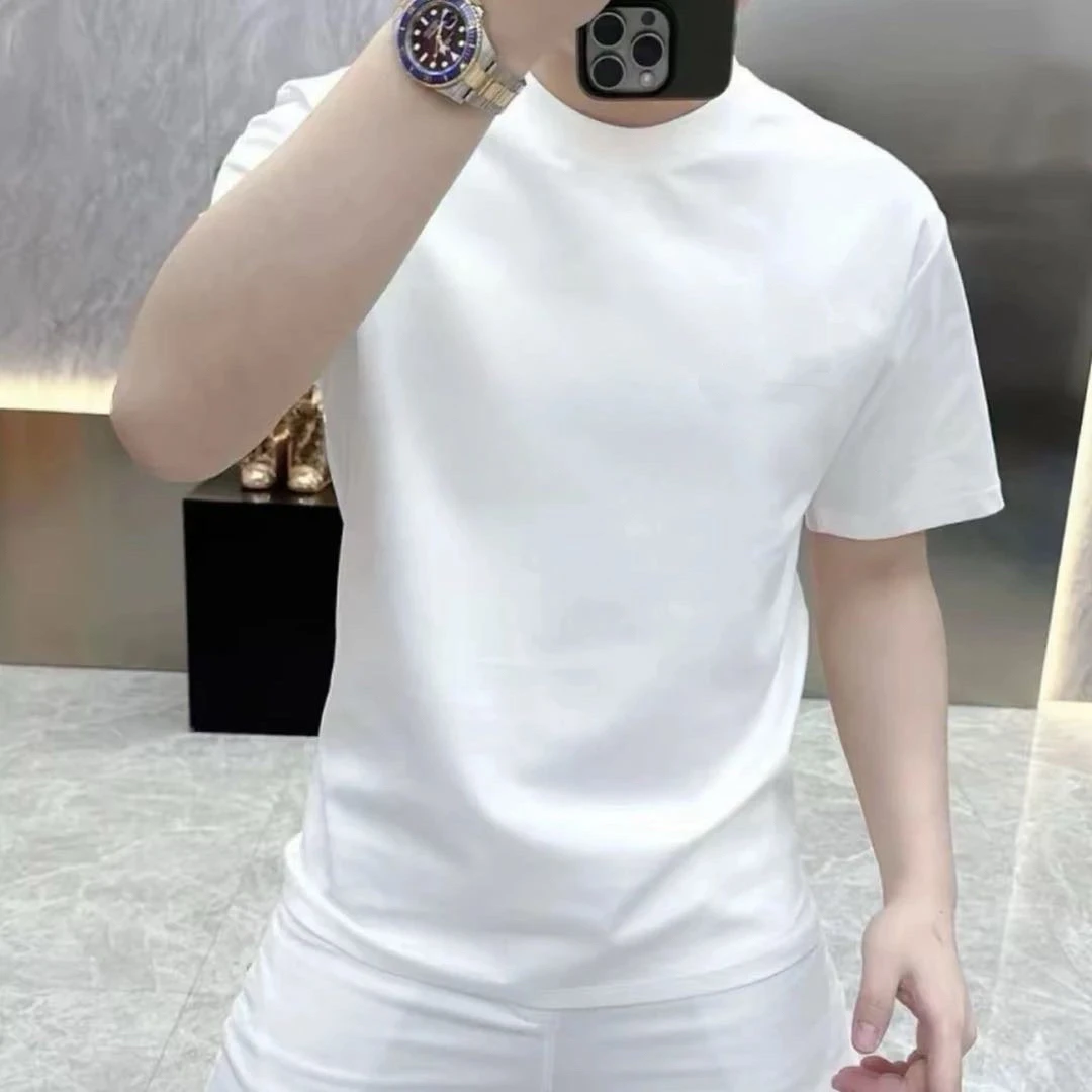 男士时尚百搭半袖潮流短袖T恤圆领轻奢高品质春夏简约亲肤上衣