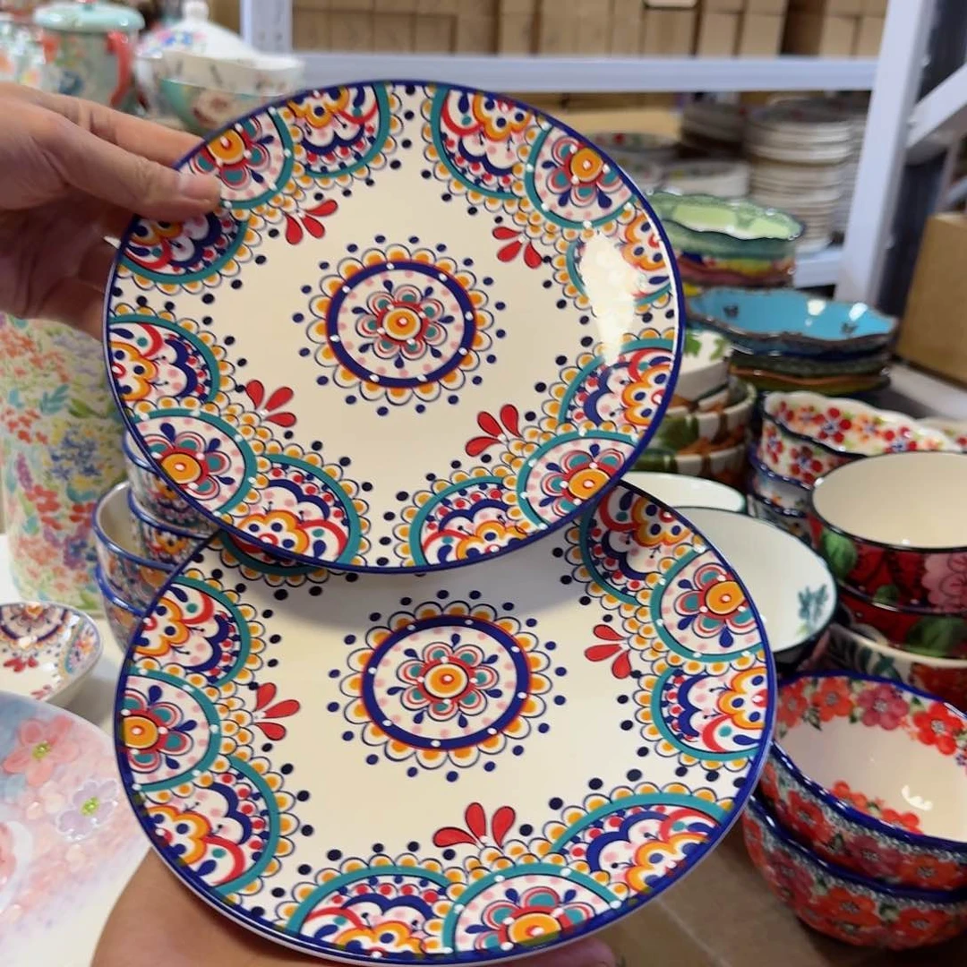 瓷片8英寸浅盘2只