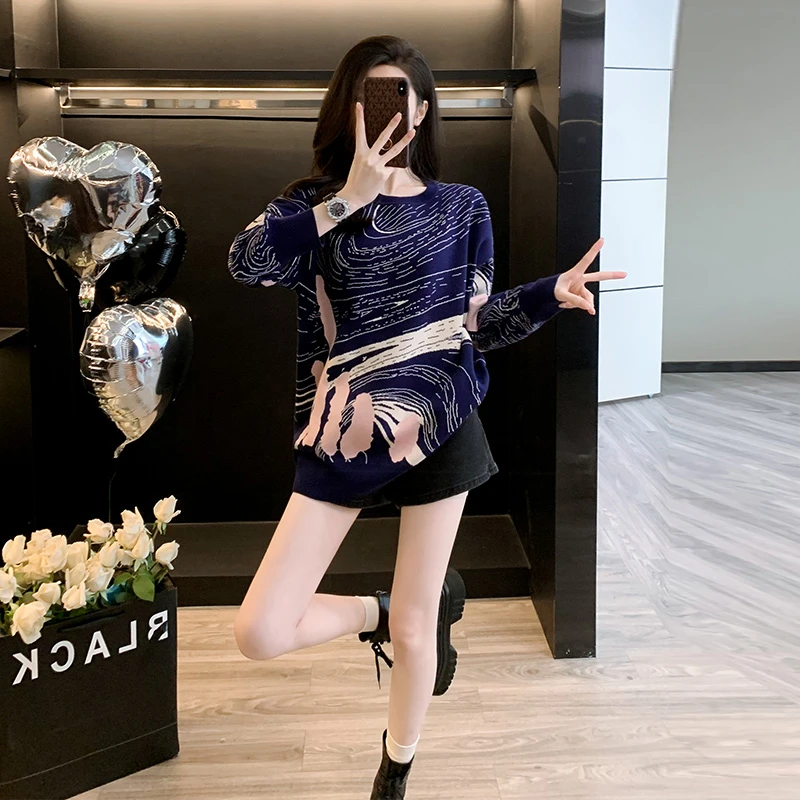 韩版设计感套头上衣秋冬新款网红洋气炸街女装减龄多巴胺毛衣潮