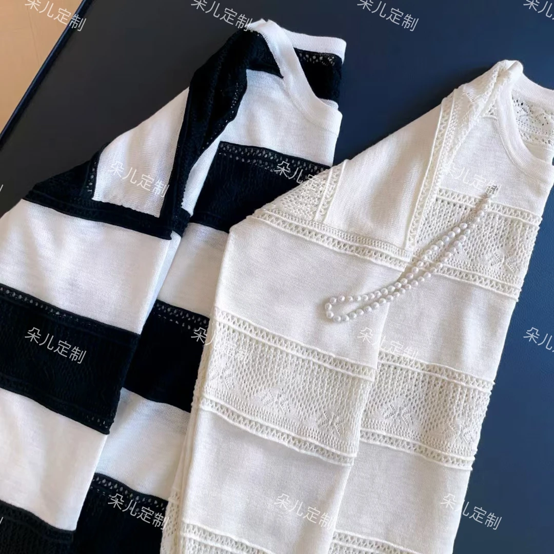 朵儿定制 【轻语】镂空圆领套头针织休闲宽松IR04