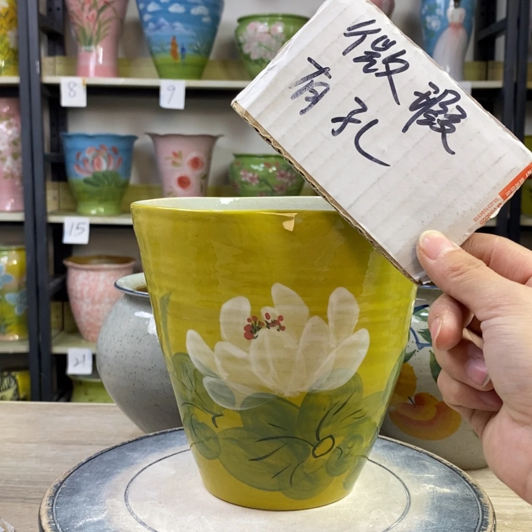 景德镇手工手绘陶瓷花盆