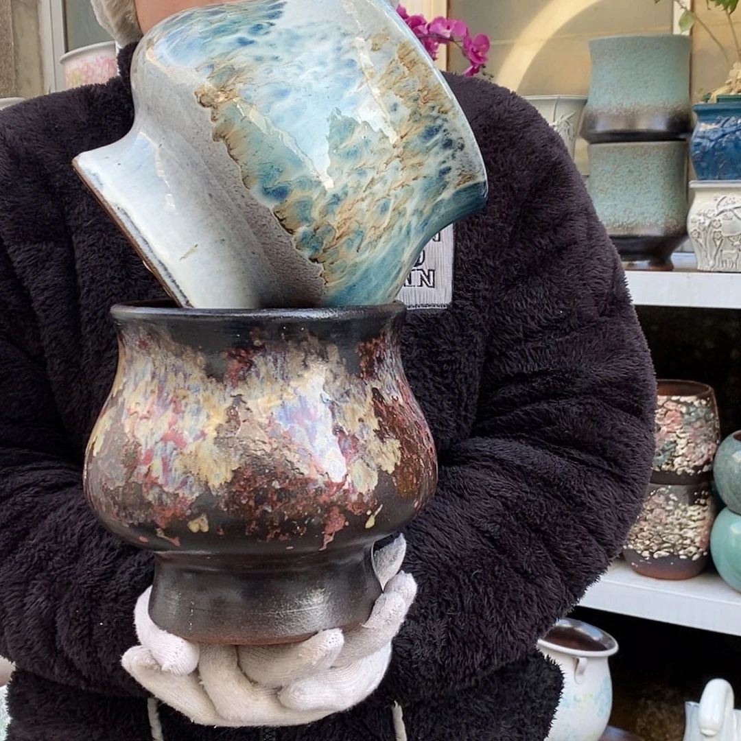 花盆紫砂口18高18福利俩个