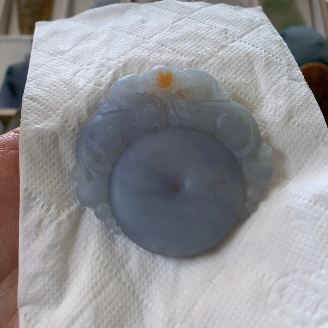 定制翡翠未镶嵌龙扣 毛货 无鉴赏期