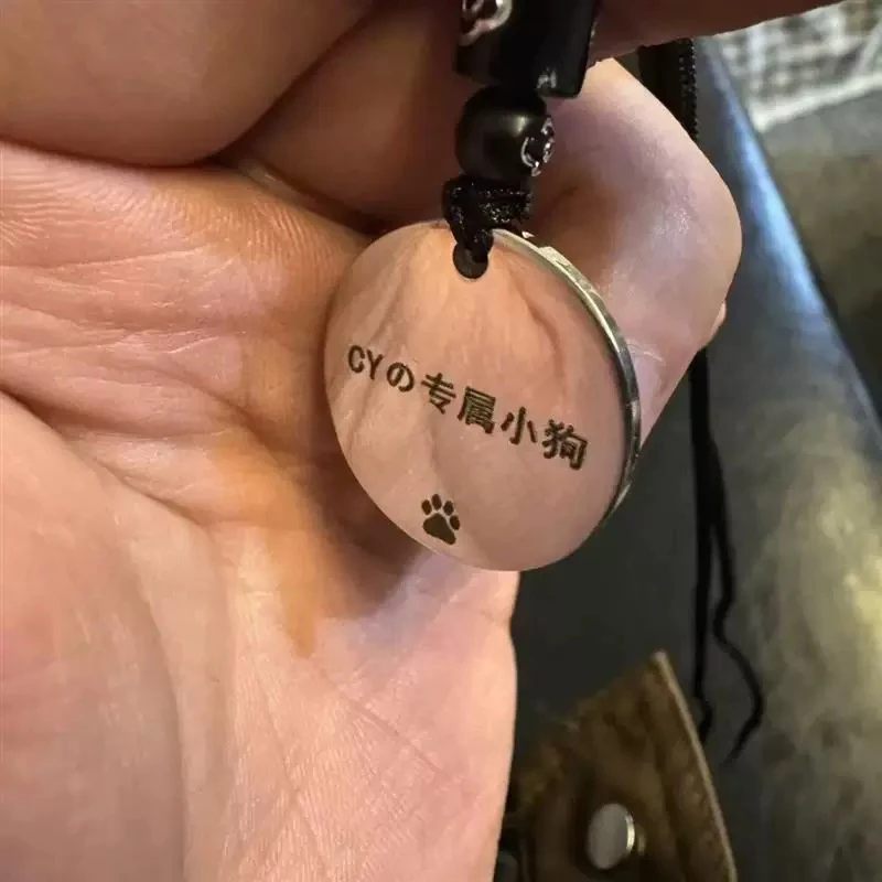 小狗牌项链可爱猫爪项链男友女友puppy专属le定制刻名字送女友