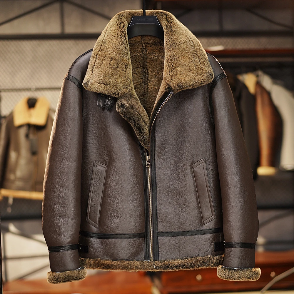 精选原生态羊皮毛一体男绵羊皮真皮男款男士皮草加厚冬季保暖外套