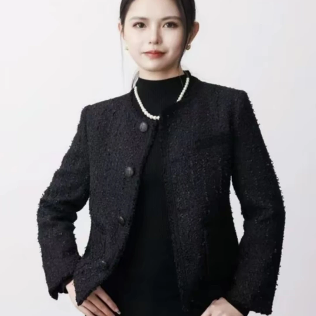 GIRDEAR/哥弟新款百搭质感花呢气质轻花呢春秋小香风外套