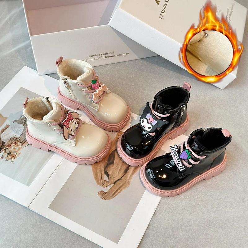 儿童卡通短靴子女童马丁靴子2025新款宝宝秋冬季小女孩加绒二棉靴