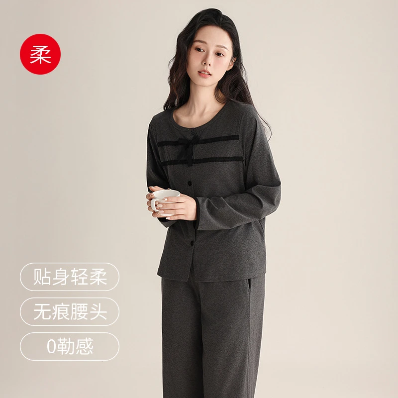 2025年春季新款花边睡衣女春秋款纯棉开衫长袖高级感家居服套装