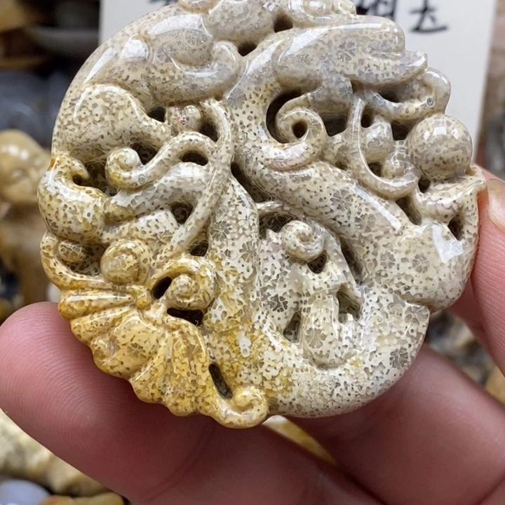 硅化珊瑚（珊瑚玉）未镶嵌颈饰