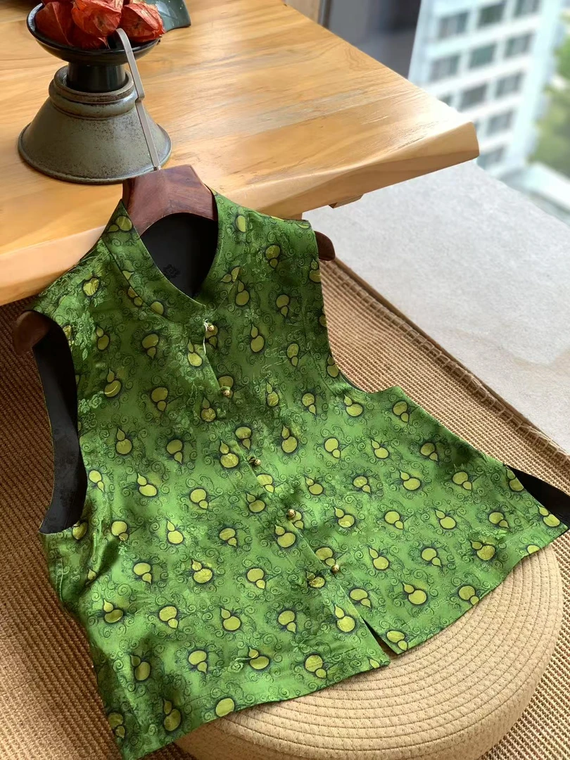 鑫瑶臻选【香云福禄】新中式高级感葫芦夏季香云纱马甲上衣