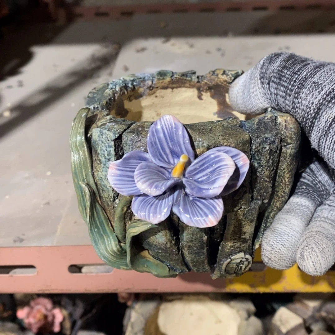 红陶青藤花器多肉花盆