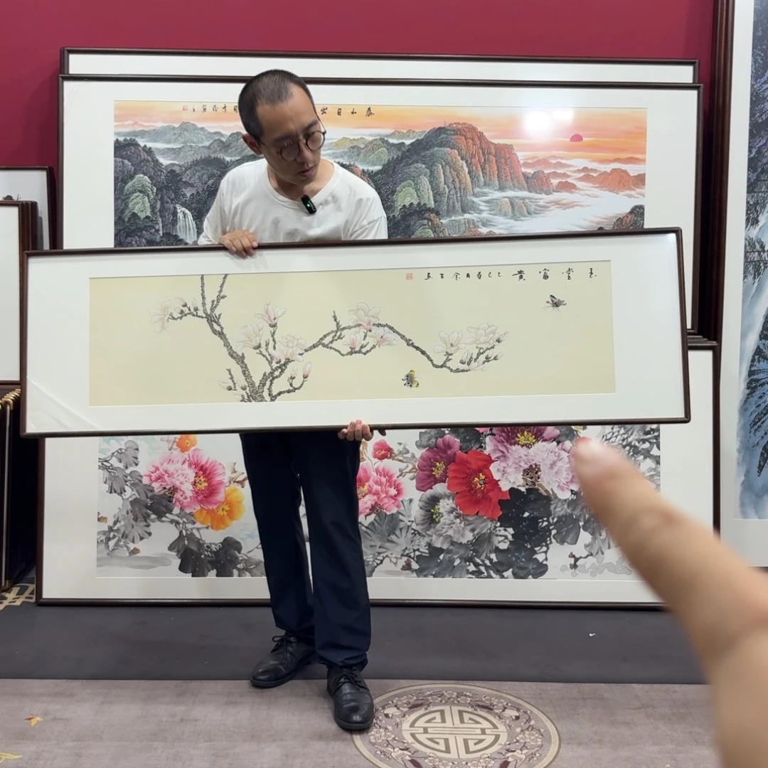 国画手绘作品带框160/45