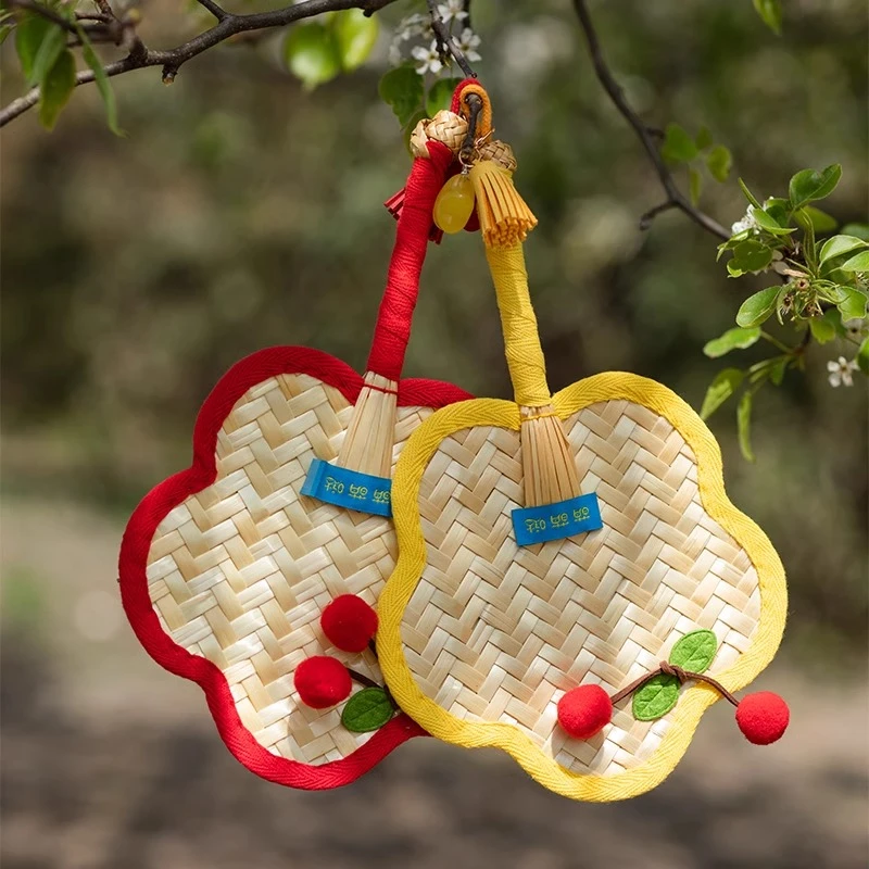 樱桃手工蒲扇团扇小扇子迷你可爱卡通夏天便携高颜值中国风古风