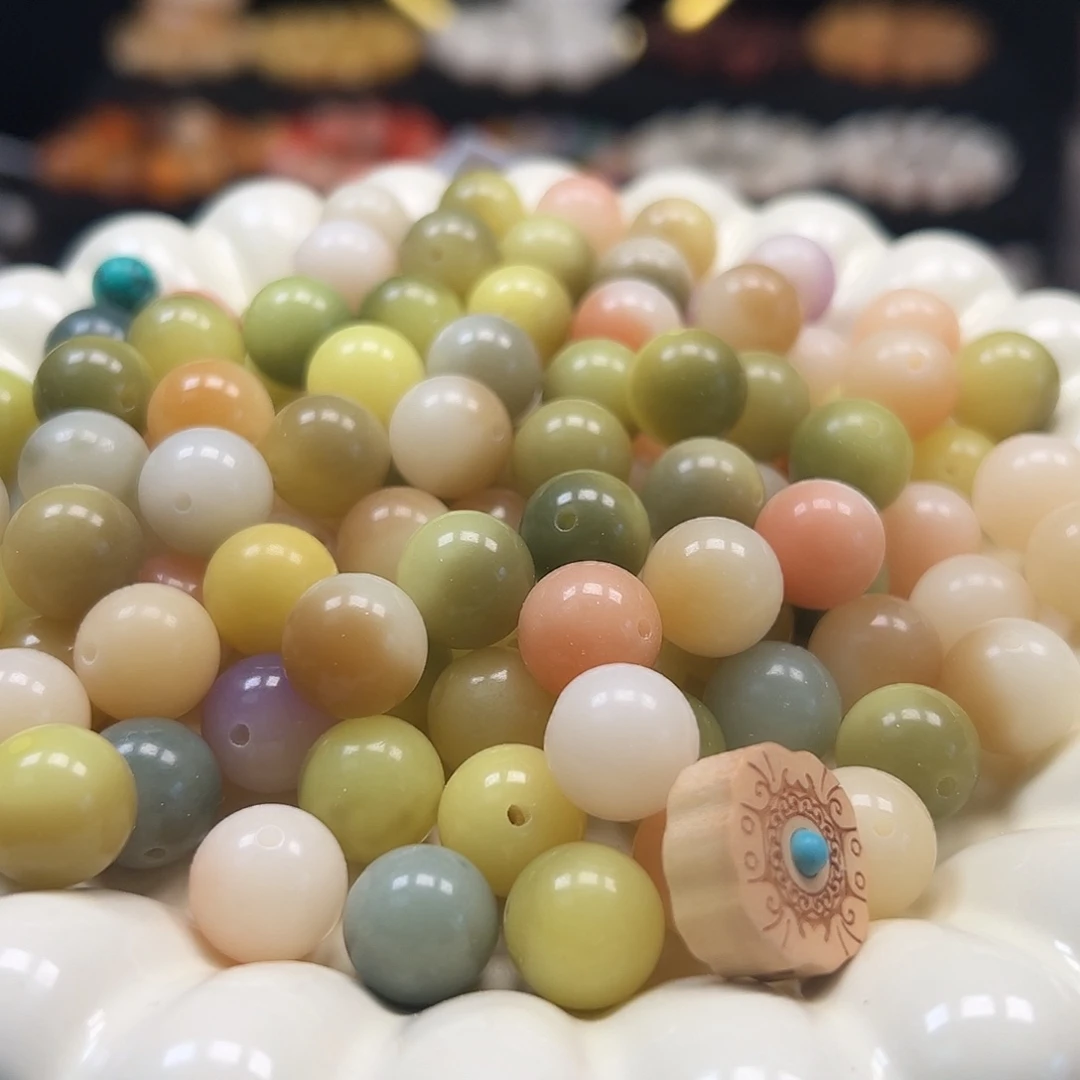 手串菩提根/象牙果卡12彩虹圆200颗