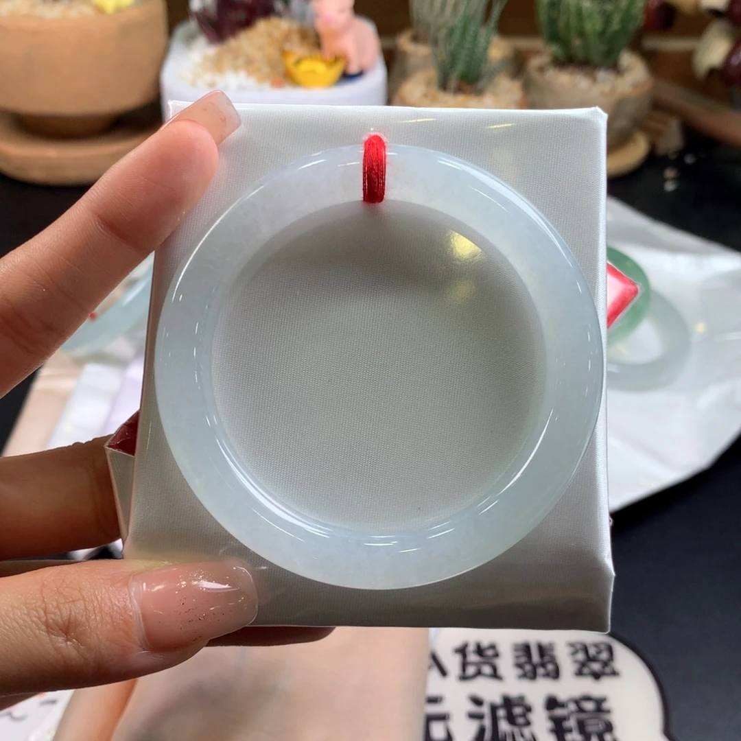 翡翠未镶嵌手镯55圈口48小时鉴赏期