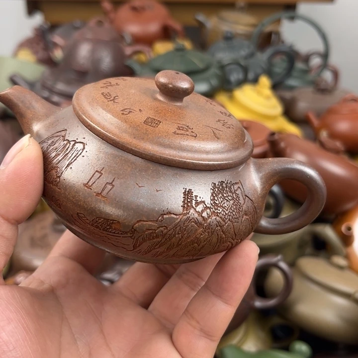 紫砂茶壶把手划痕