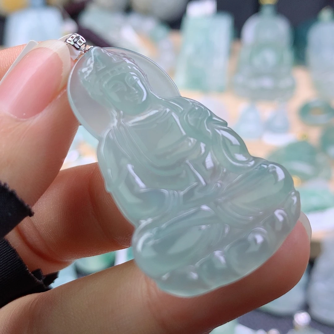 【闪购商品】翡翠18K金镶嵌颈饰翡翠吊坠