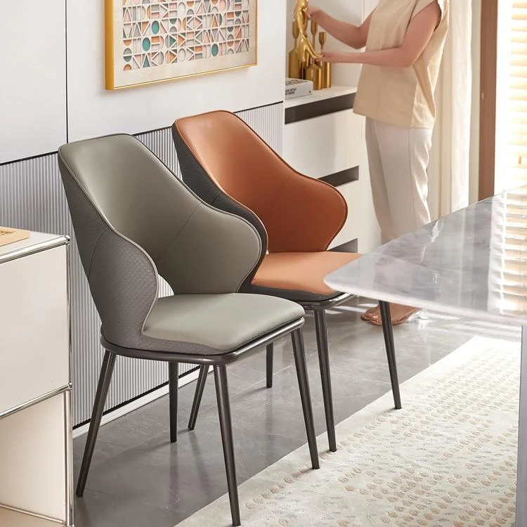 北欧意式餐桌椅轻奢餐椅酒店靠背椅现代简约办公椅子休闲洽谈凳子