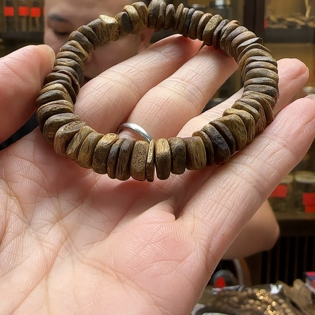 手串沉香5棋楠单圈随形碎银珠手串9.3g+多样性发一串