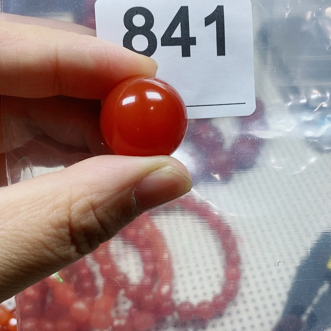 半***生南红玛瑙未镶嵌单珠卡20