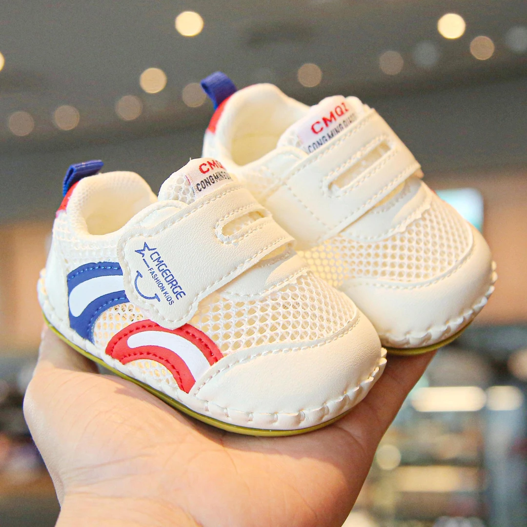 宝宝夏季单网凉鞋0-2岁婴幼儿软底透气单网防滑男女宝宝凉鞋初