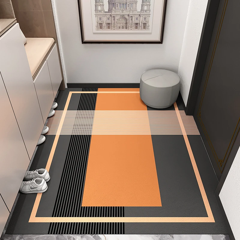 北欧简约风入户地垫门口耐脏易打理皮革地垫防水防油可裁剪防滑垫