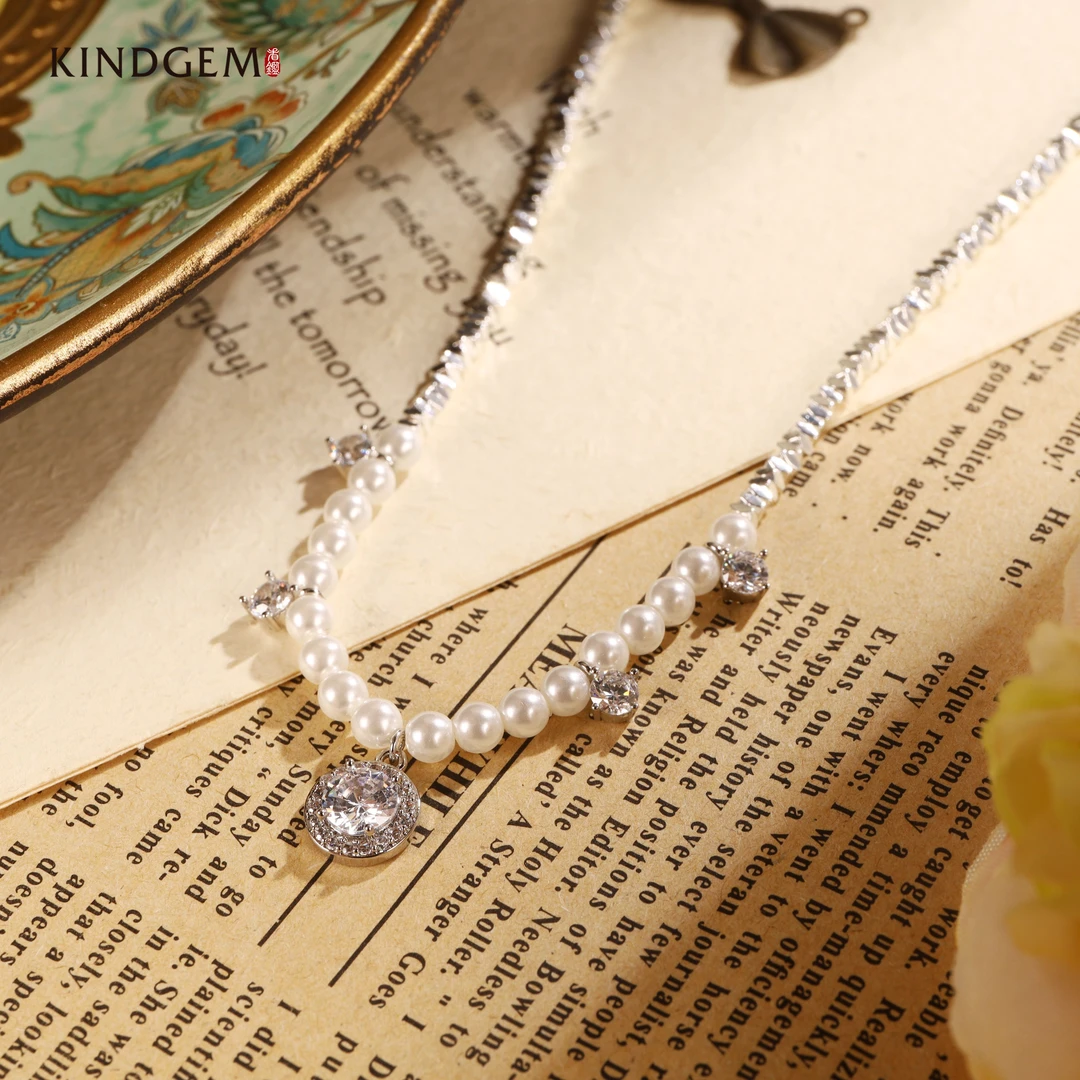 铜合金仿珍珠项链 经典气质珠珠百搭时尚项链坠链 BV11XIPC-28458