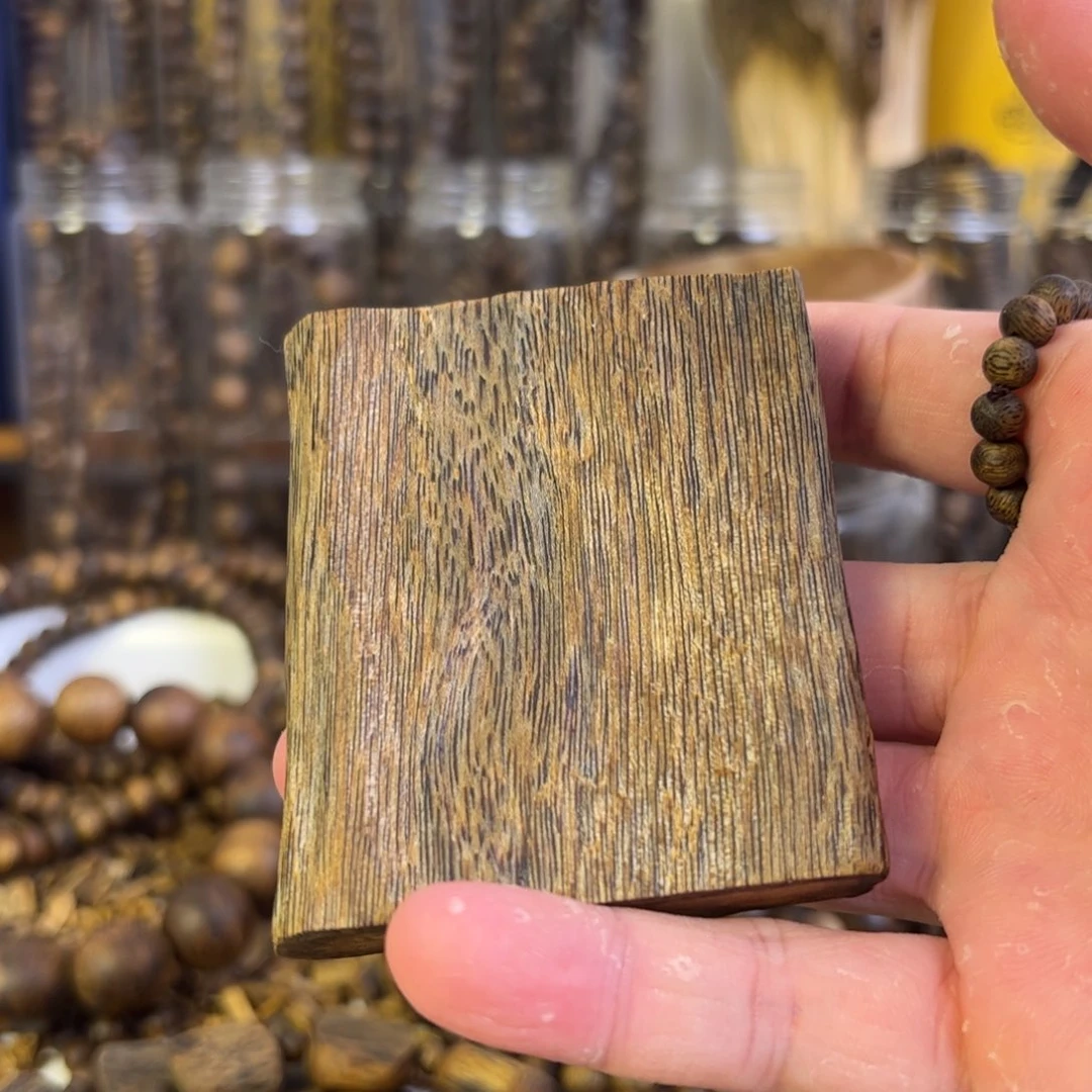 开***天沉香手串乌身圆叶手串33+