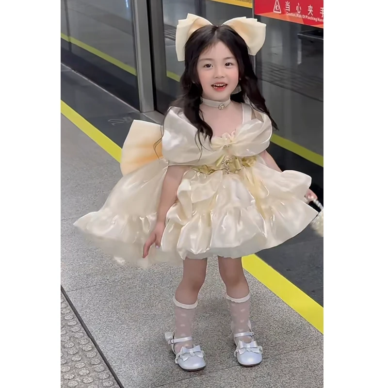 女童2025新四季款洛丽塔连衣裙女孩公主蓬蓬裙女宝高端生日礼服裙