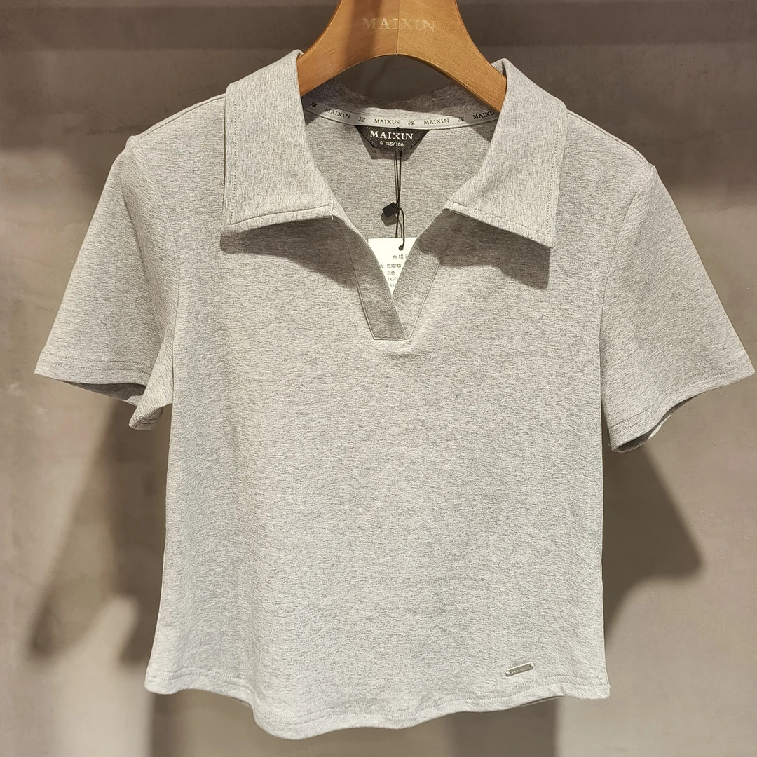 衬衫领POLO领短袖性感风吸汗T恤卡通人物静奢风常规