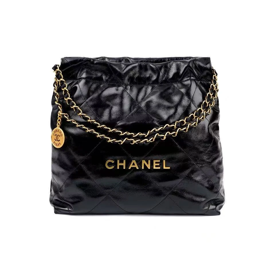 未使用 Chanel/香奈儿 25年出柜 22Bag黑金小号包袋