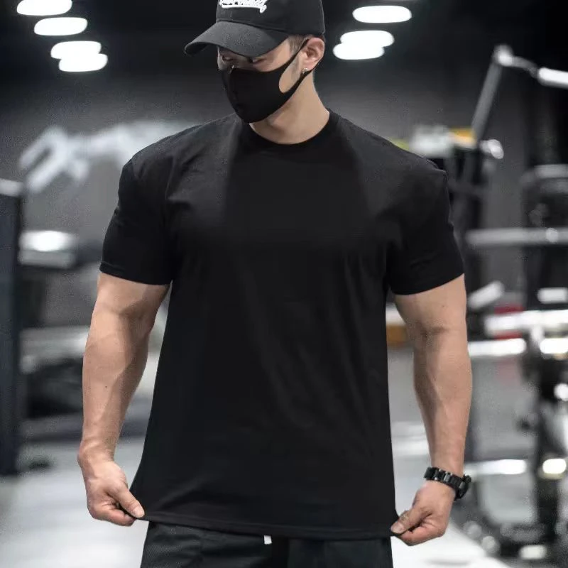 夏季240双纱冰爽棉重磅硬汉美式收袖口运动健身休闲百搭全棉短袖T