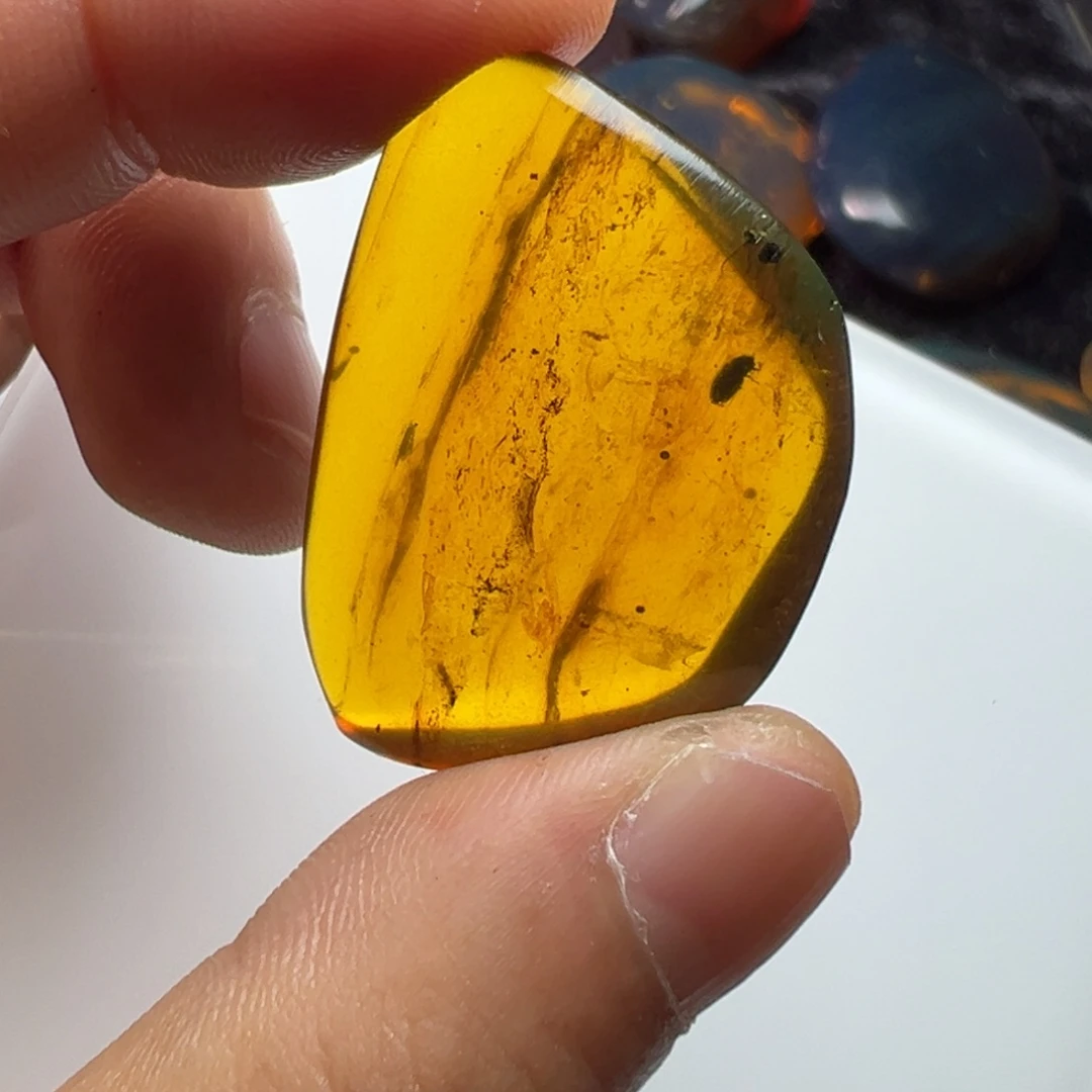 琥珀未镶嵌裸石甲虫小吊坠