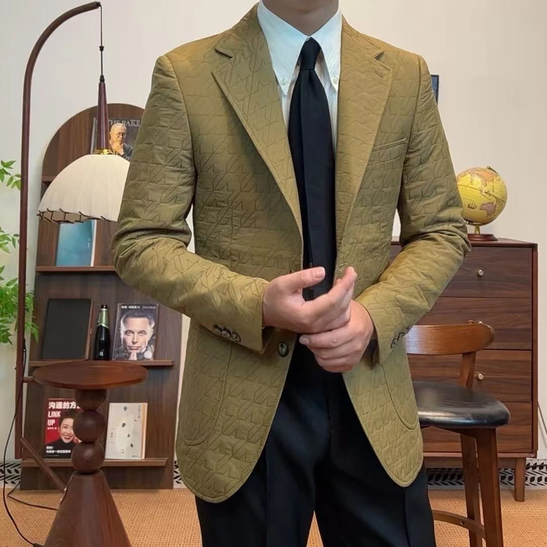 6108西服上装男士抗起球休闲商务常规款上衣免烫处理春秋冬时尚