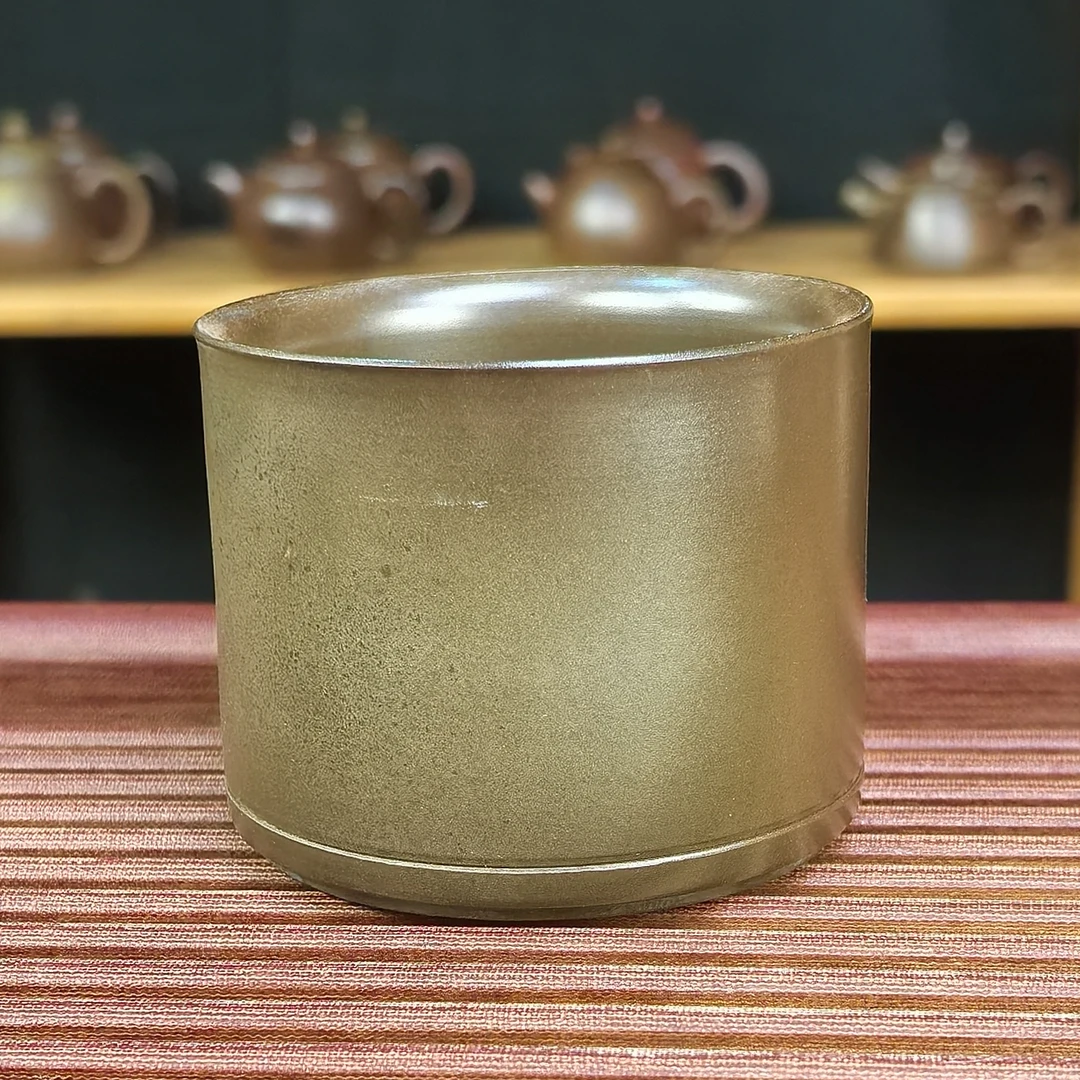 【柴烧竹节杯150cc】钦州坭兴陶柴烧茶杯广西茶具手工中式送礼高档