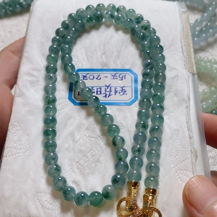 未镶嵌定制翡翠缅甸翡翠a货冰蓝花手链项链卡6.5