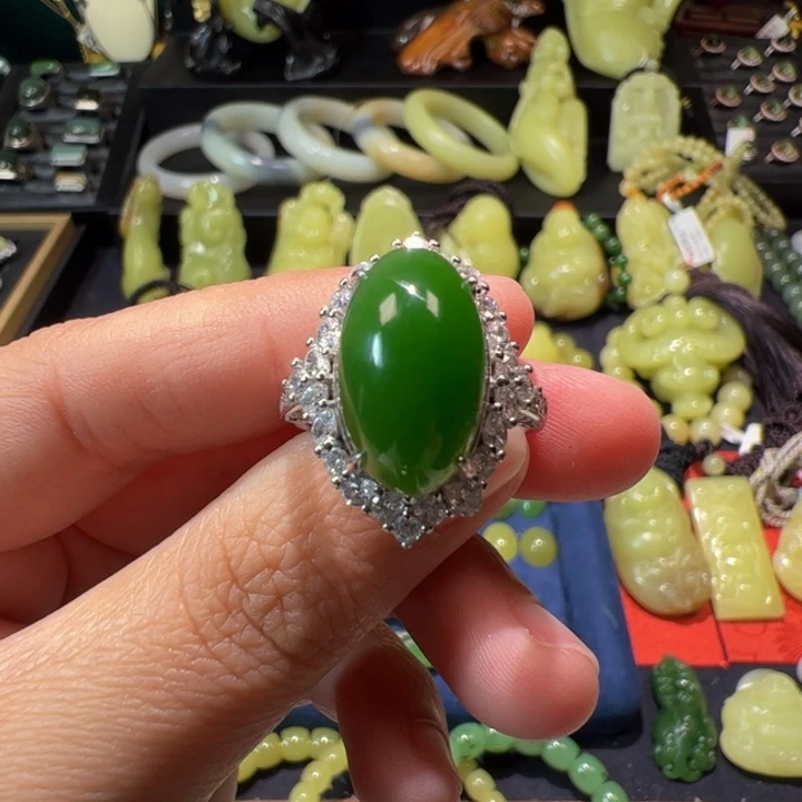 和田玉（碧玉）颈饰银S925镶嵌