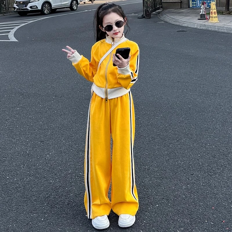 女童卫衣套装洋气时髦2025休闲裤两件套春秋季新款中大童时尚运动