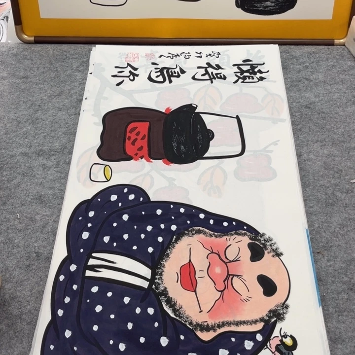 国画手绘禅意画一物一拍