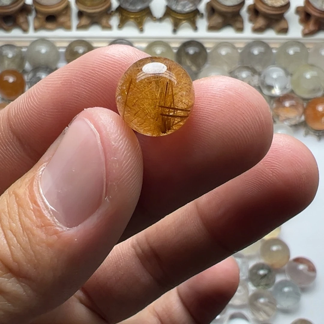 水晶未镶嵌珠宝半成品发晶球