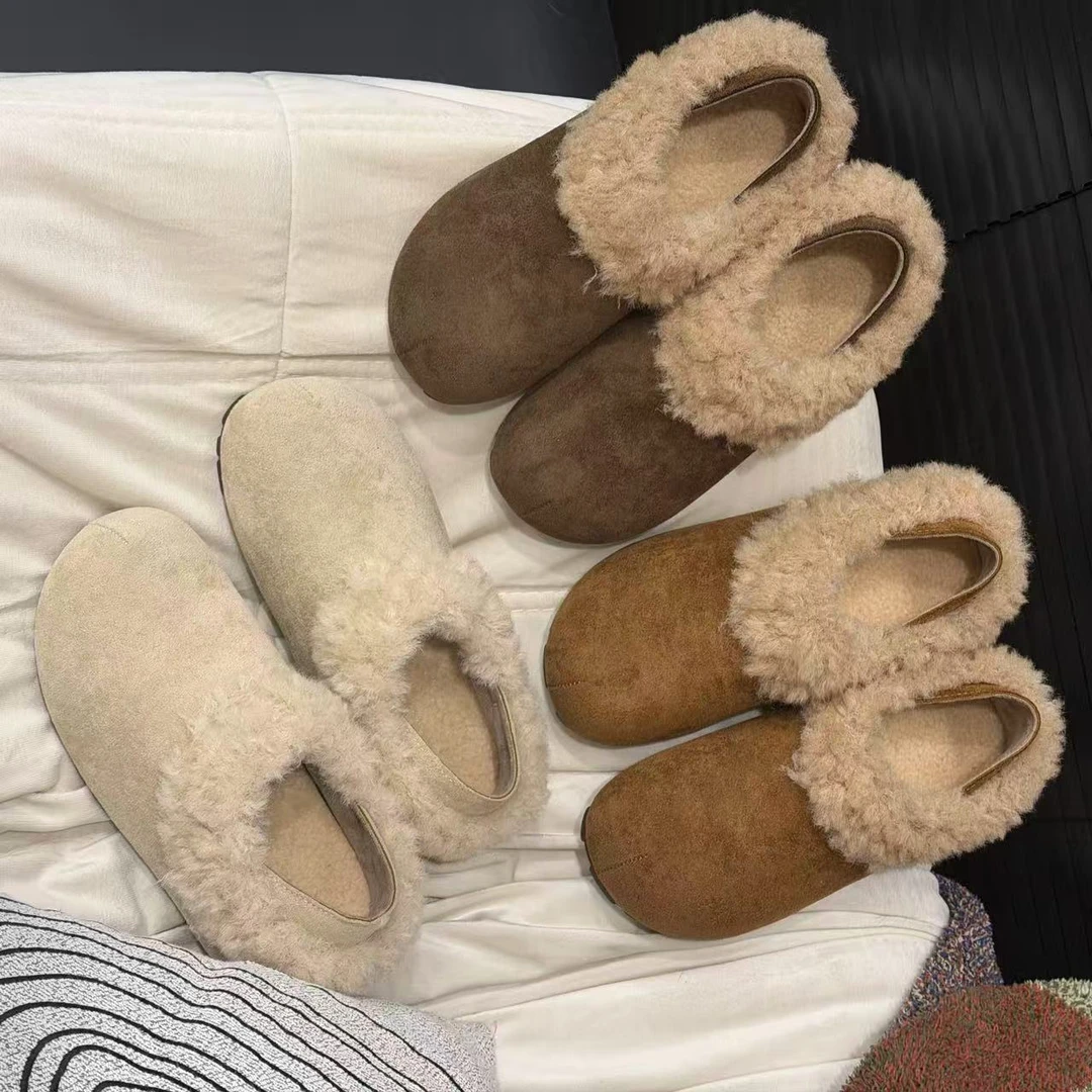 踩包两穿内增高两穿韩版雪地靴休闲风纯色棉鞋秋冬冬季棉靴毛靴